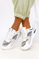 Białe sneakersy na platformie buty sportowe sznurowane Casu 7-K2138C-39