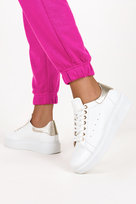 Białe sneakersy skórzane damskie buty sportowe sznurowane na platformie PRODUKT POLSKI Casu 2288-40