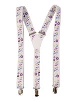 Białe szelki w kwiaty unisex X15 Modini