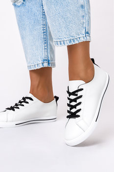 Białe trampki damskie buty sportowe sznurowane Casu 6398-37 - Casu