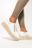 Białe trampki skórzane damskie creepersy sznurowane PRODUKT POLSKI Casu 469-39