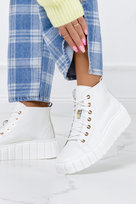 Białe trampki wysokie creepersy sznurowane POLSKA SKÓRA Casu 3779-G02-A38-40