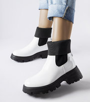 Białe wsuwane botki workery Breolungi-38