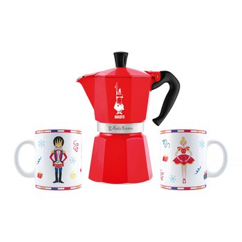 Bialetti zestaw kawiarka Moka Express 6tz + 2 kubki 300ml Nutcracker - Bialetti