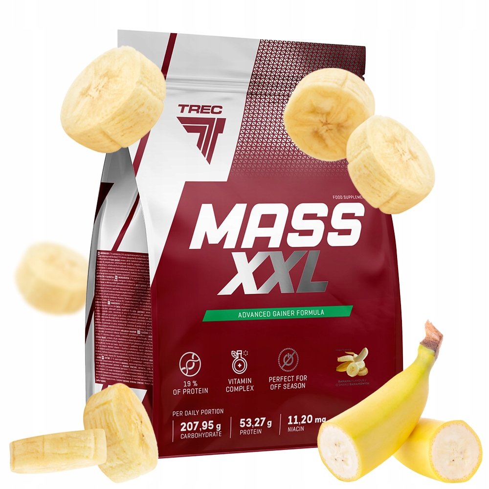 Białko Gainer Trec Mass Xxl 3000G Mega Mutant Mass Węglowodany Duży 3Kg