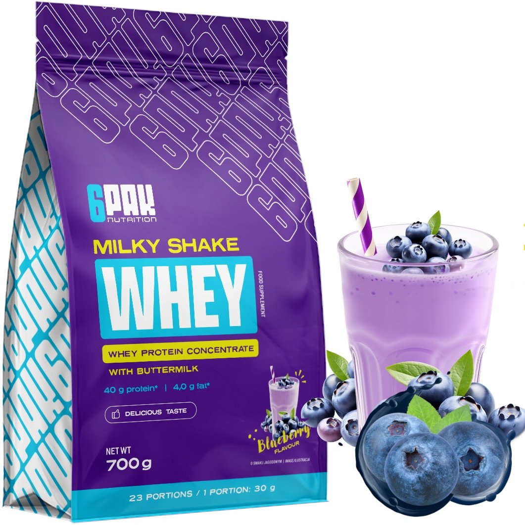 Białko Milky Shake Whey 700G Pyszne Borówkowe Z Maślanką Koktajl Wpc 80