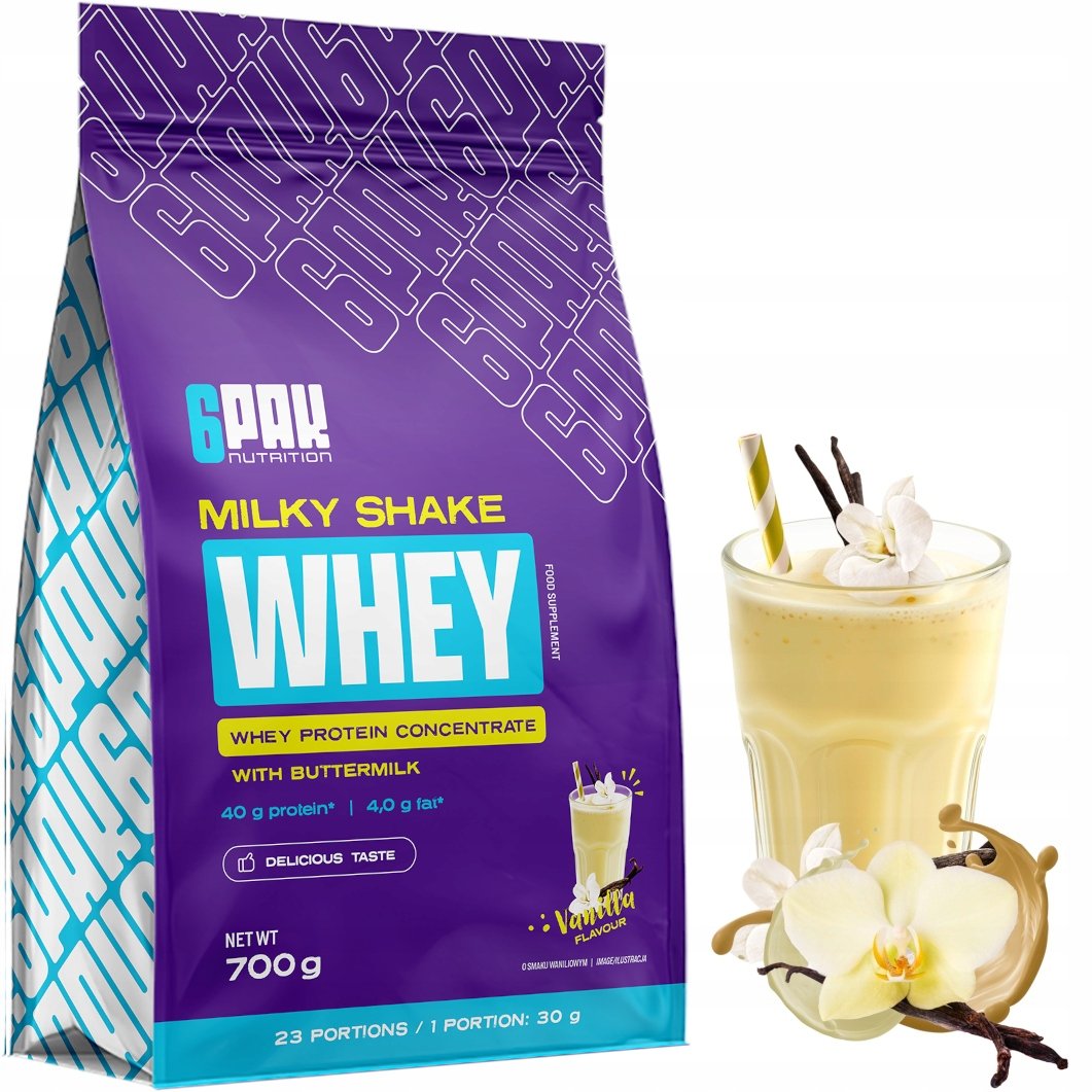 Białko Milky Shake Whey 700G Pyszne Waniliowe Z Maślanką Koktajl Wpc 80