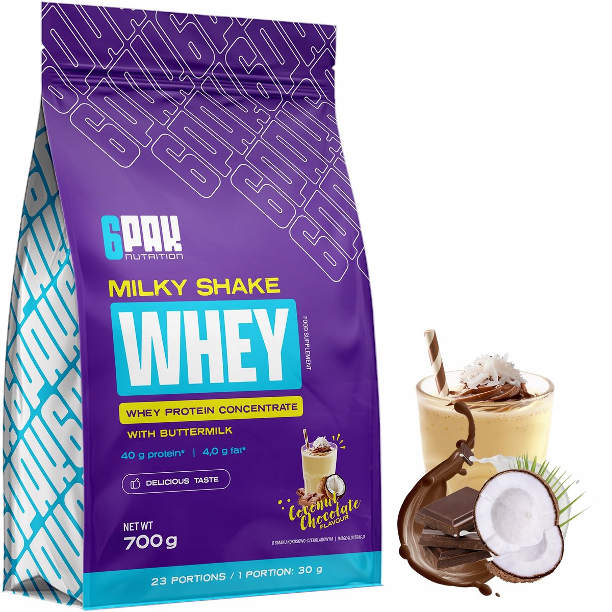 Białko Serwatkowe 100% Wpc 80 Odżywka Białkowa Milky Shake Whey Protein