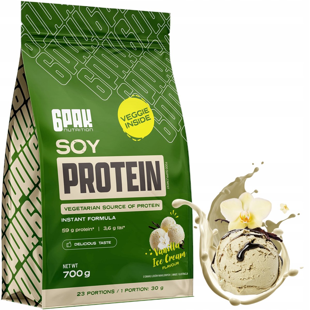 Białko Sojowe 100% Premium Odżywka Białkowa Wege Soy Protein Vege Koktajl