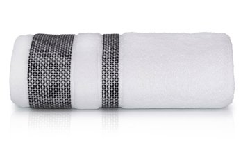 Biało czarny ręcznik Carlo 70x140 frotte 100% bawełna 550g/m2 elegancki - Detexpol