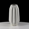 Biały Dekoracyjny Wazon Ceramiczny Ozdobny Karbowany Milano - 29cm - Inny producent