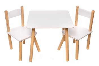 Biały Drewniany Stolik Stół 2 Krzesła Dziecięcy - Inna marka