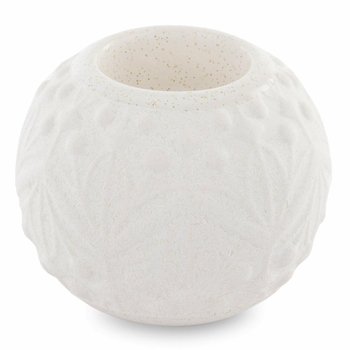 Biały, elegancki świecznik na tealight z ceramiki Mikas 8,5 cm - Duwen