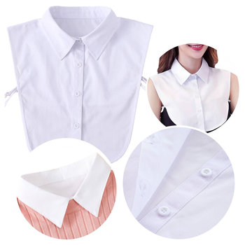 Biały kołnierzyk fałszywa koszula półkoszula - Luvu