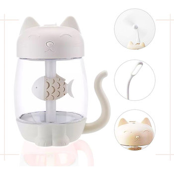 BIAŁY Nawilżacz Powietrza do Aromaterapi KOTEK + 3 wkłady W ZESTAWIE - DSJ