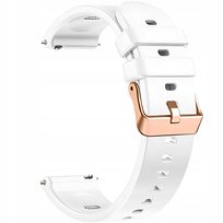 Biały pasek silikonowy do zegarka złota sprzączka