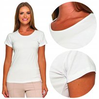 Biały T-shirt KOSZULKA BLUZKA DAMSKA Gładka Klasyczna MORAJ r. L Moraj