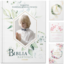BIBLIA z imieniem prezent na Komunię Pamiątka I Komunia Święta RÓŻNE WZORY