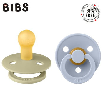 Bibs Colour 2-Pack Khaki & Dusty Blue S Smoczek Uspokajający Kauczuk Hevea - Bibs