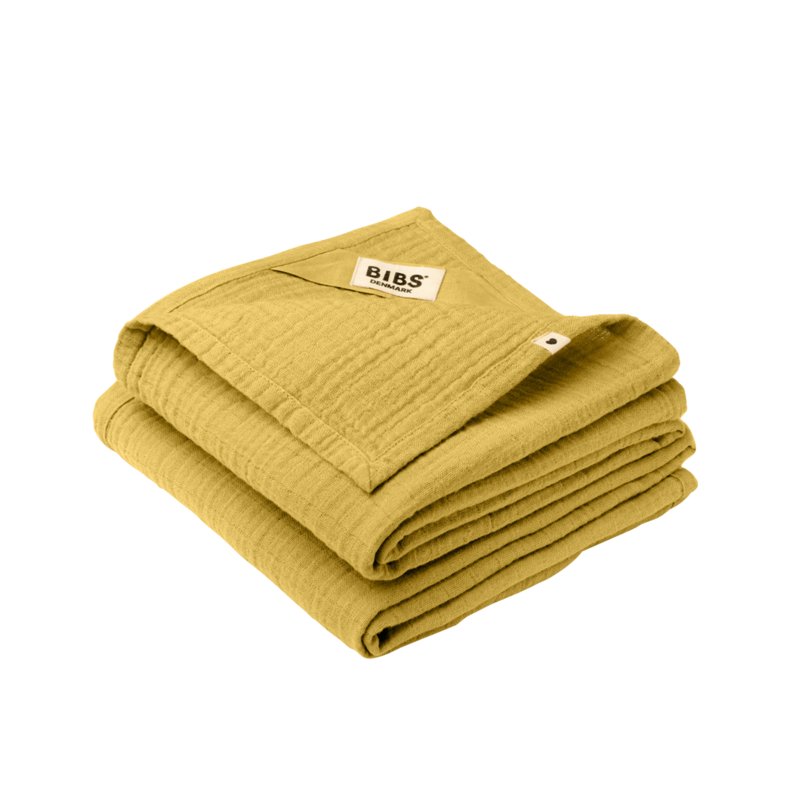 Bibs Muslin Cloth Mustard 2 Pieluszki Muślinowe 100 Gots Organic