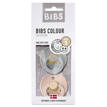 Bibs, Smoczek uspokajający, kauczukowy, Havea, Blush/Cloud, rozmiar S, 2 szt. - Bibs