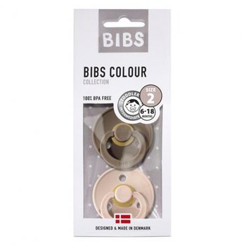 Bibs, Smoczek uspokajający, kauczukowy, Havea, Blush/Dark Oak, rozmiar M, 2 szt. - Bibs