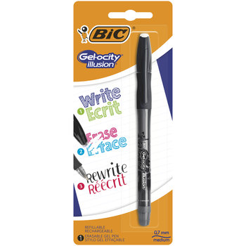 BIC, długopis wymazywalny gel-ocity illusion, czarny blister 1szt - BIC