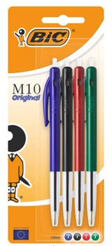 BIC-Długopisy M10 Original z automatycznym wysuwaniem— różne kolory 4 szt. - BIC