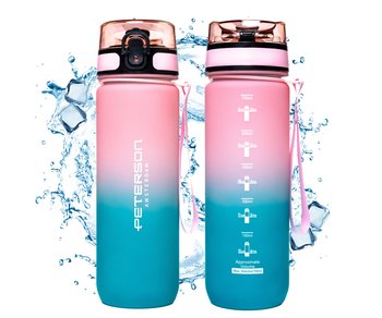 BIDON BUTELKA NA WODĘ 750 ML TRITAN BEZ BPA SPORTOWA SZCZELNA Z PODZIAŁKĄ RÓŻOWA PETERSON - Peterson