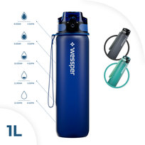 Bidon butelka na wodę z miarką motywacyjną fitness Wessper 1L