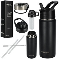 Bidon kubek termiczny stalowy 532 ml - black