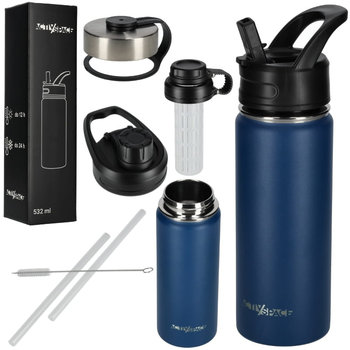 Bidon kubek termiczny stalowy 532 ml - blue - Activ Space