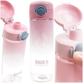 BIDON NA WODĘ BUTELKA BACKUP DERFORM PORĘCZNY NIETOKSTYCZNY 600ml RÓŻOWY - Derform