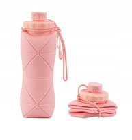 Bidon Składany Butelka Turystyczna Sportowa Różowa Perfectlife 600ml