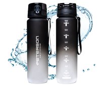 BIDON SPORTOWY BUTELKA NA WODĘ MOTYWACYJNA 1L TRITAN SZCZELNY BEZ BPA CZARNY PETERSON