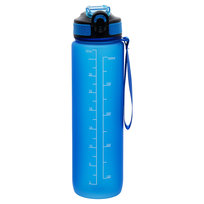 Bidon Ze Słomka, Square It!, Niebieski, 1000 ml