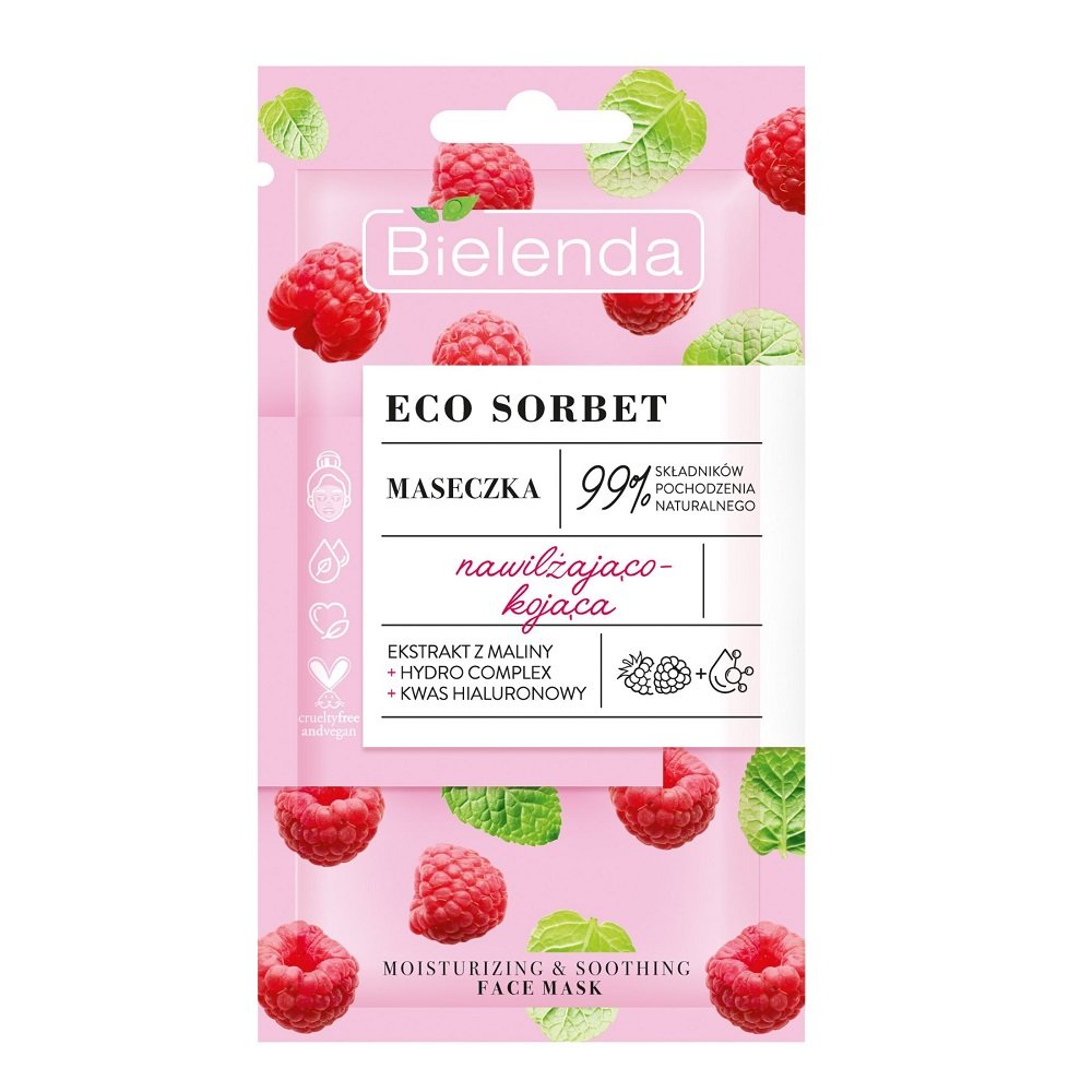 Empik Bielenda Eco Sorbet Malina Maseczka do twarzy nawilżająco-kojąca 8g