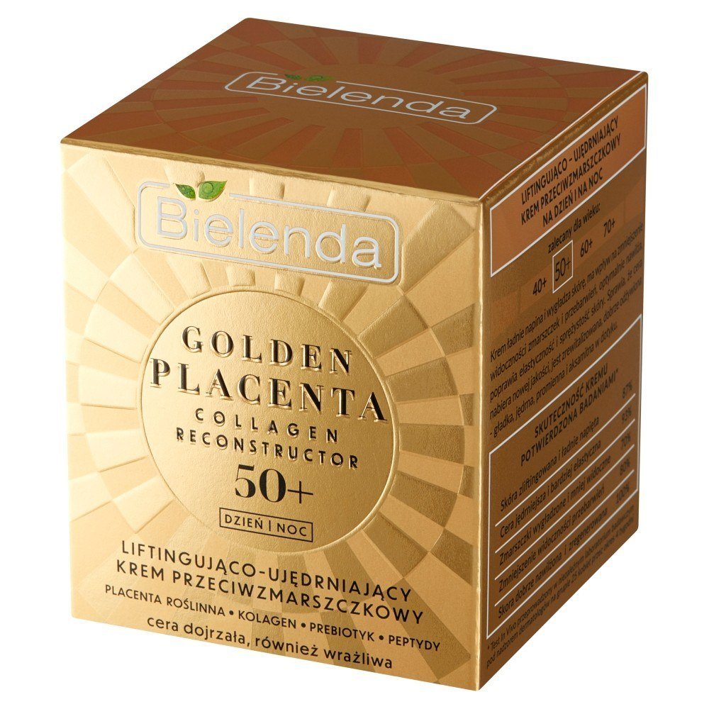Bielenda, Golden Placenta 50+, Liftingująco, ujędrniający krem przeciwzmarszczkowy na dzień i noc, 50 ml-Zdjęcie-0