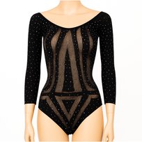 Bielizna Damska Czarne Koronkowe Body Z Siateczki