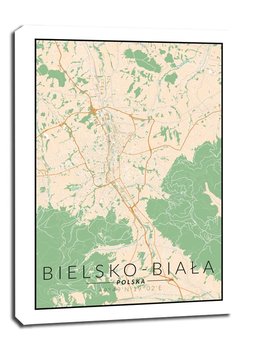 Bielsko Biała mapa kolorowa - obraz na płótnie 20x30 cm - Galeria Plakatu