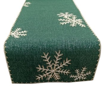 Bieżnik świąteczny 60x120 157 zielony śnieżynki - Jedeka