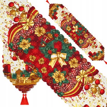 Bieżnik Świąteczny na Stół Obrus Święta Czerwony Wigilijny Dekoracja Ozdoba - Eddcom