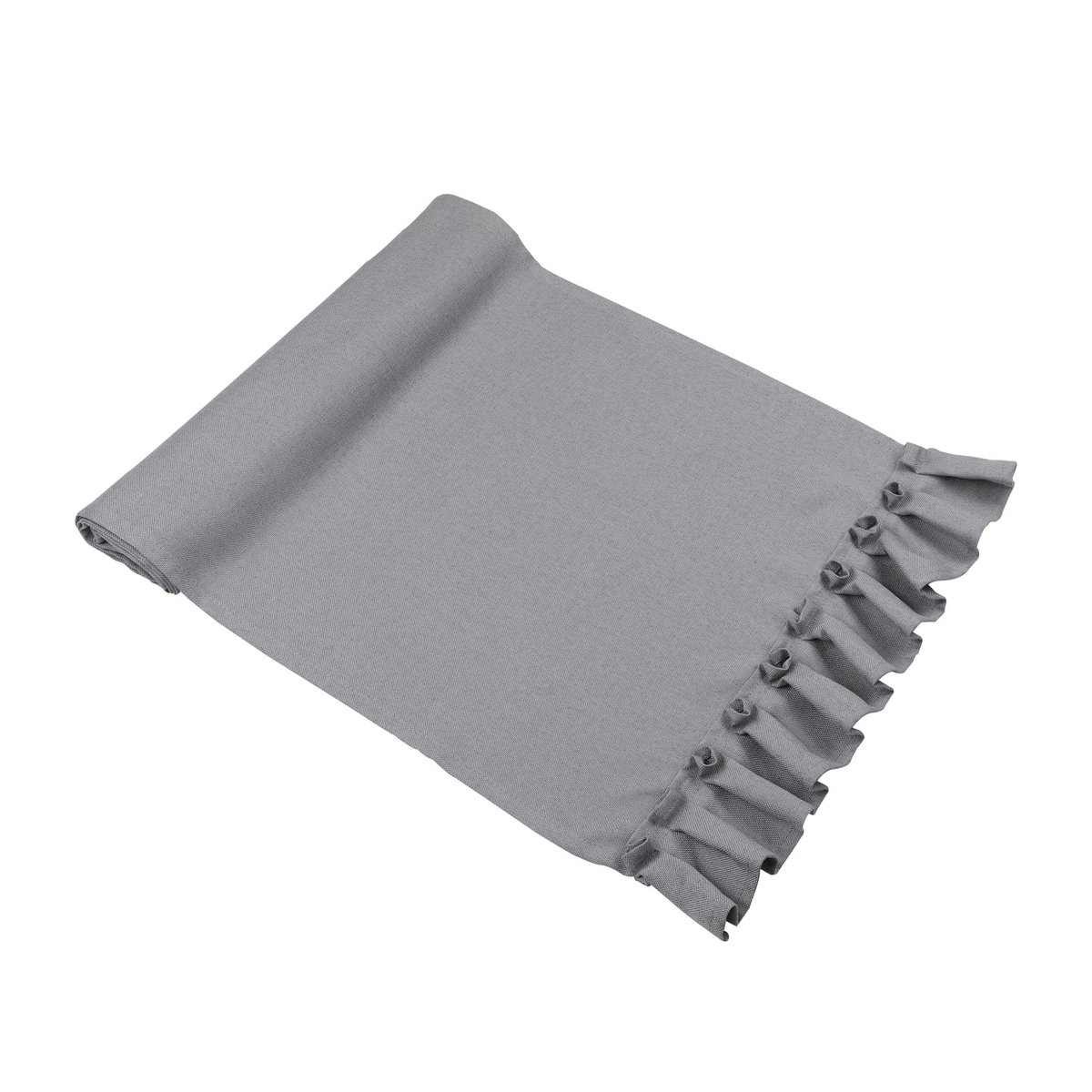 Bieżnik szary 45x230 z falbankami NATURAL - Bagdad | Sklep EMPIK.COM