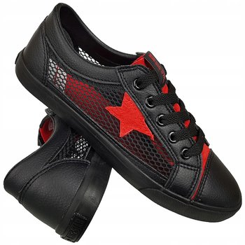 BIG STAR DD274690 czarne czerwone trampki ażurowe gwiazdka r. 36 - Big Star Shoes