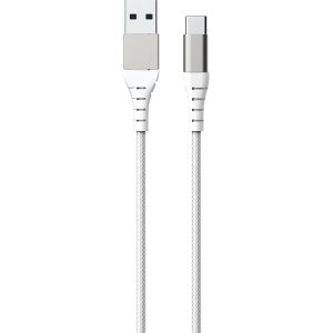 Bigben Connected BIG BEN Force Power Lite Kabel ładujący USB A/USB C w nylonowym oplocie o długości 2 m - biały - Bigben