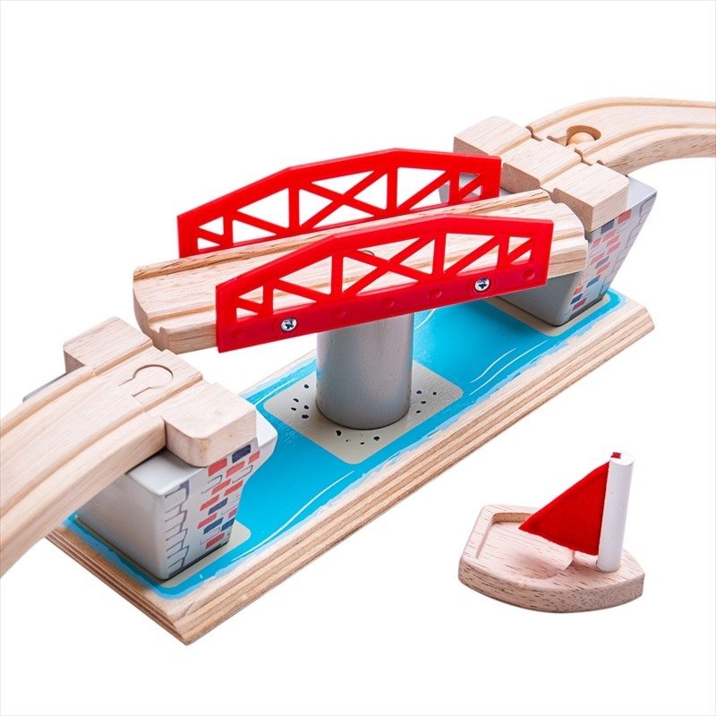 Zdjęcia - Tor samochodowy / kolejowy Bigjigs Toys , dodatek do kolejki Obrotowy most baron Bigjigs Rail 