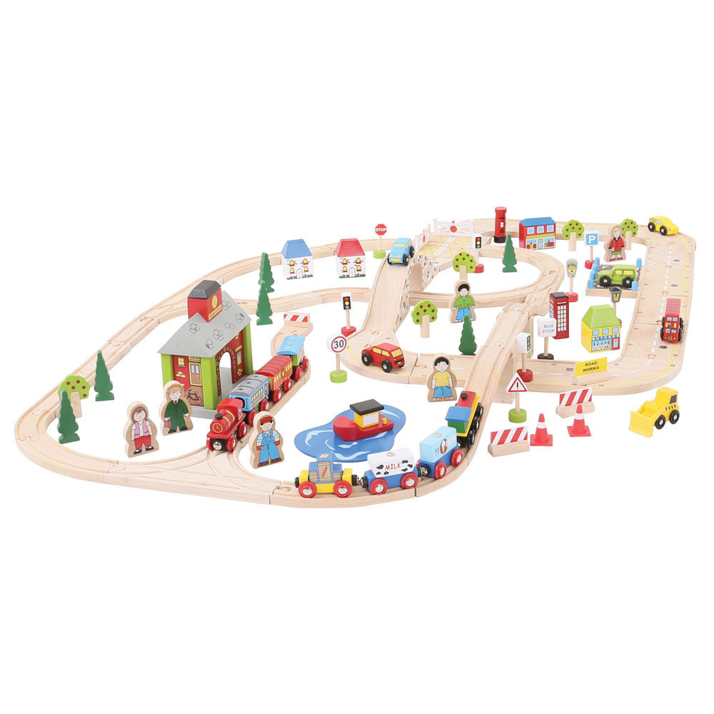 Bigjigs Toys, droga miejska z torem, zestaw