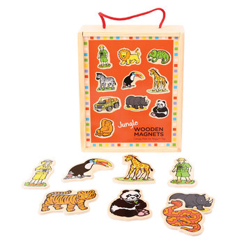 Bigjigs Toys, magnesy na lodówkę Dżungla - Bigjigs