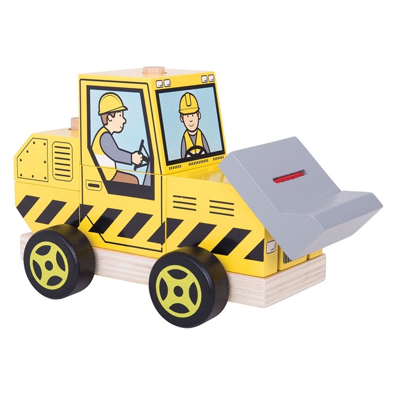 Bigjigs Toys, Pojazd Z Klocków Buldożer