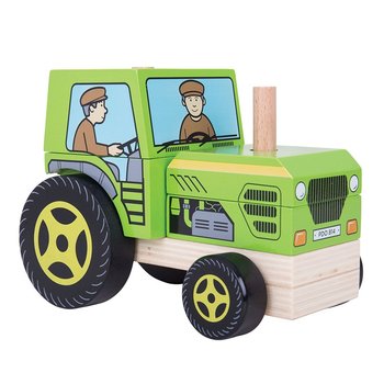 Bigjigs Toys, pojazd z klocków Traktor - Bigjigs